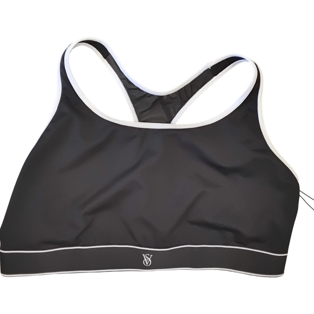 Victorias Secret Black White Medium Support‎ Racerback Sports Bra XXL NWT